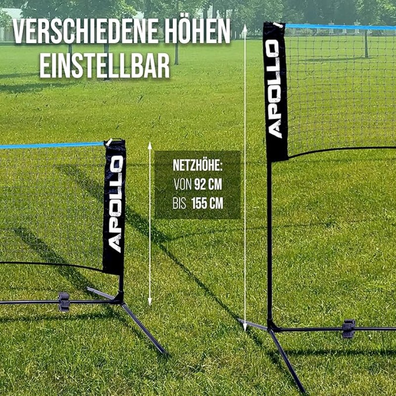 Badmintonnetz Volleyballnetz 400 cm Federballnetz 3-fach höhenverstellbar Set bestehend aus Netz 3x – 5