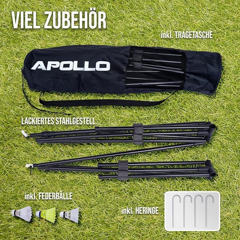 Badmintonnetz Volleyballnetz 400 cm Federballnetz 3-fach höhenverstellbar Set bestehend aus Netz 3x  – Thumbnail 6