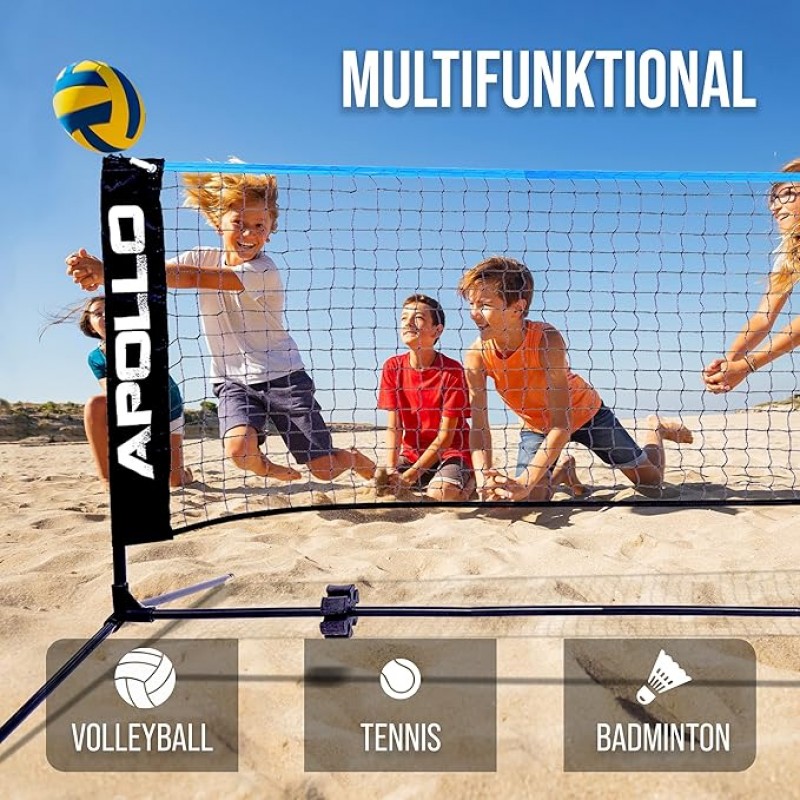 Badmintonnetz Volleyballnetz 400 cm Federballnetz 3-fach höhenverstellbar Set bestehend aus Netz 3x  – Thumbnail 7