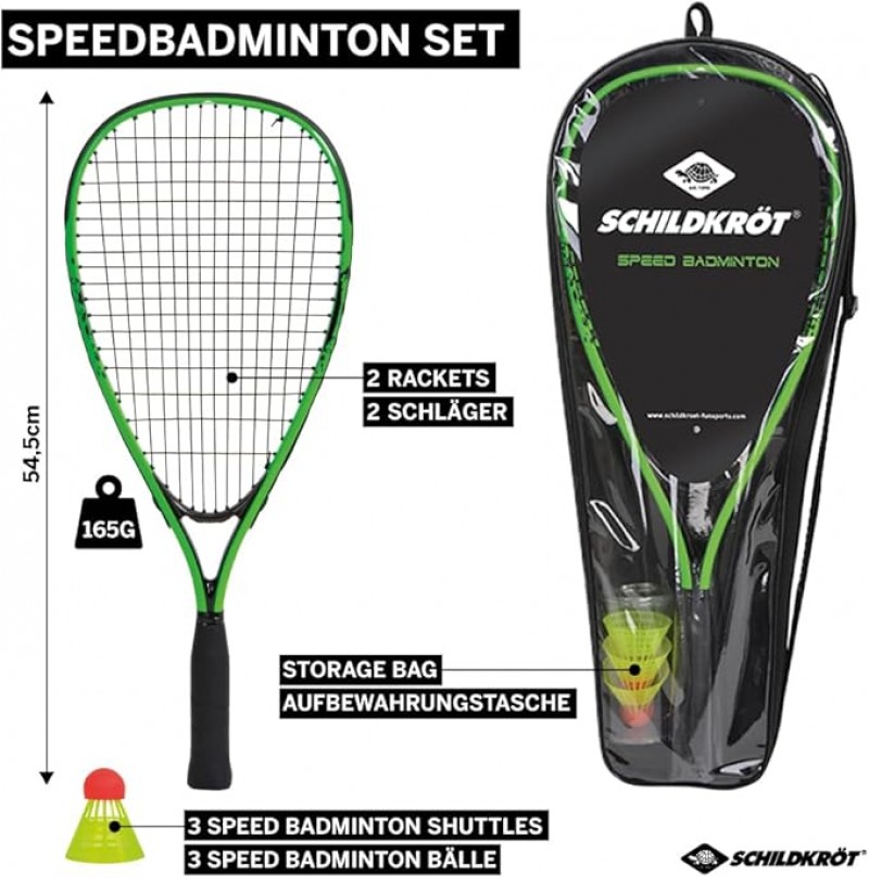 Badminton Set Profi 2 handliche Aluminiumschläger Länge 54,5 cm 3 windabweisende Bälle perfekt – 2