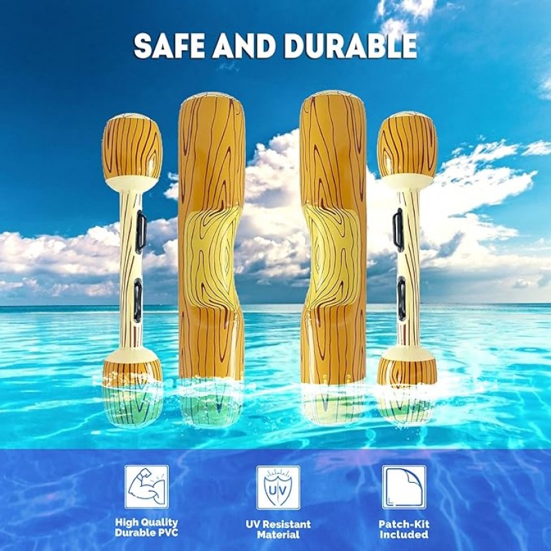 Aufblasbares Poolspielzeug für Erwachsene Battle Log Raft Wasserspielzeug Kinder Poolspielzeug aufbl – 4