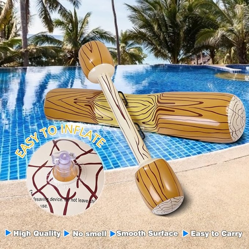 Aufblasbares Poolspielzeug für Erwachsene Battle Log Raft Wasserspielzeug Kinder Poolspielzeug aufbl – 5
