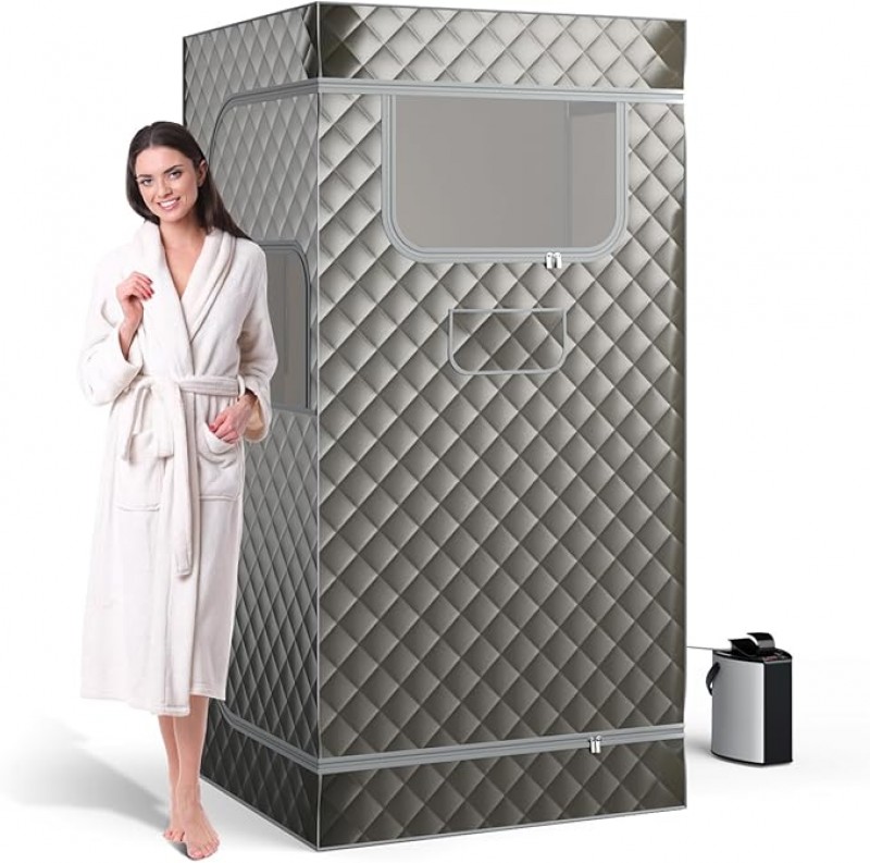 Dampfsauna Heimsauna Zuhause oder Campingplatz Sauna Ganzkörpersaunabox mit 3L Dampfgenerator Fernbe