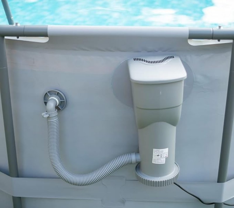 Gartenpool Swimmingpool Aufstellpool Set 488 x 305 cm mit Filterpumpe Bodenvlies Abdeckplane und Ein – 5