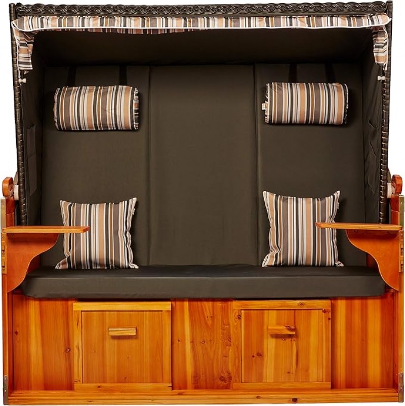 Strandkorb XXL Strandschönheit Ostsee XXL 2,5-Sitzer anthrazit olive Perfekt für Strand Camping Gart – 2
