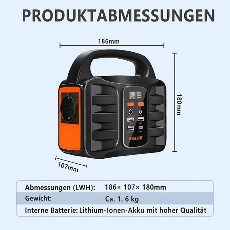 Handyladegerät tragbare Powerstation Solargenerator Ladegerät Stromgenerator Stromquelle 99Wh SBAOH – 4