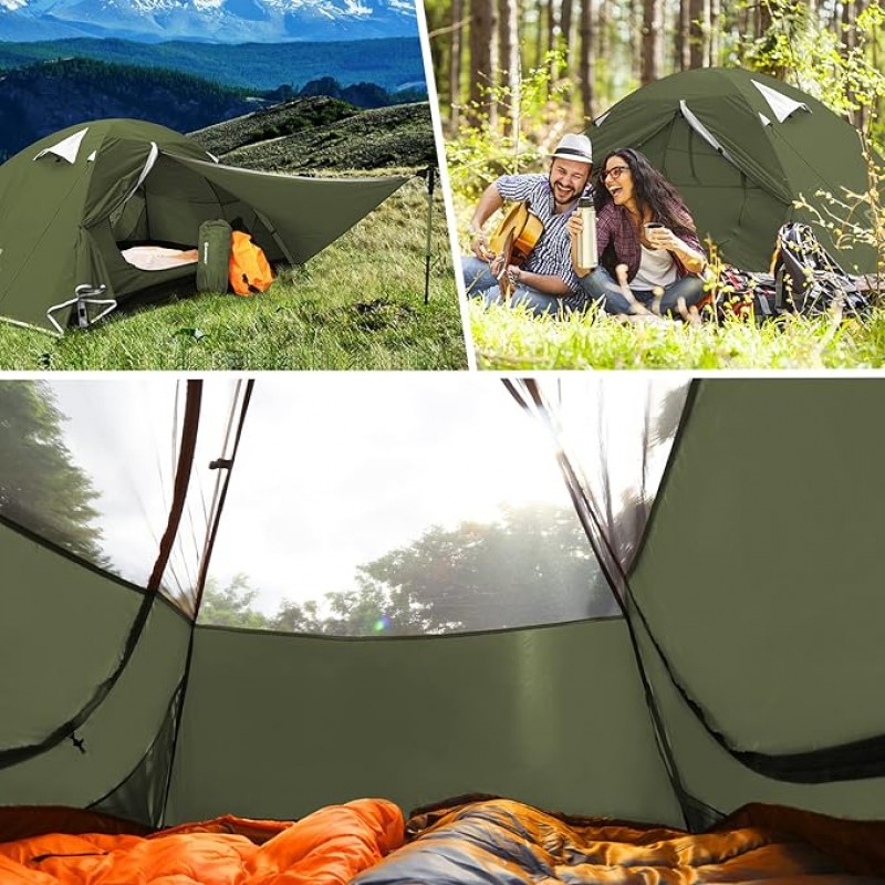 Zelt klein 2 Personen leichte Campingzelte 3-4 Jahreszeiten wasserdichtes &amp; winddichtes Kuppelzelt f – 4