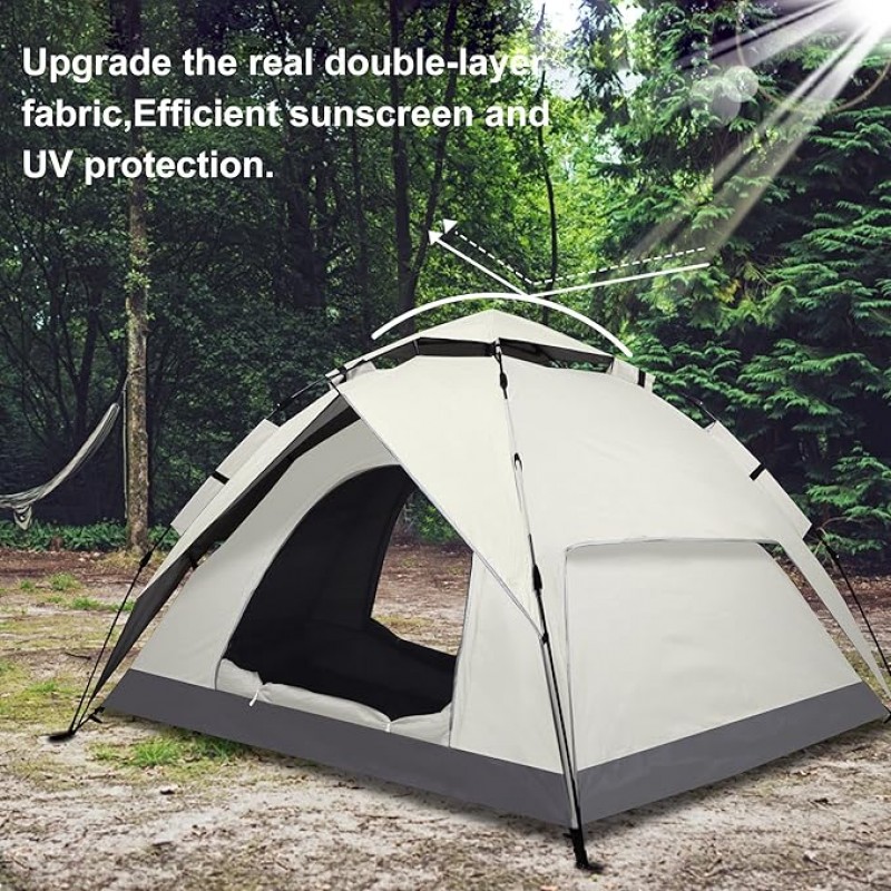 Campingzelt Pop-Up-Zelt 2-3 Personen Wasser- und Winddichtes Campingzelt abnehmbarer Außenzeltplane  – 2