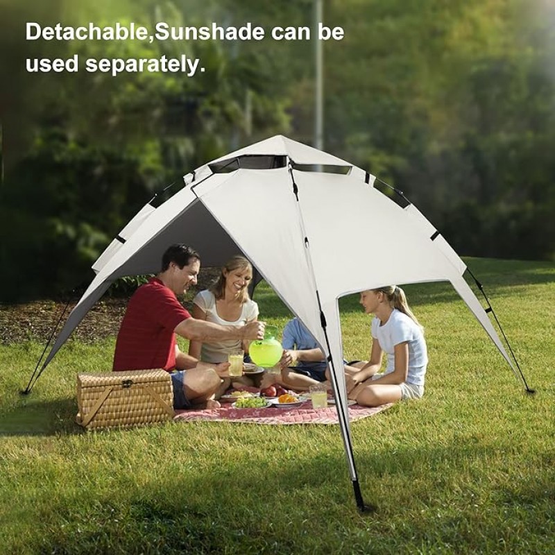 Campingzelt Pop-Up-Zelt 2-3 Personen Wasser- und Winddichtes Campingzelt abnehmbarer Außenzeltplane  – 3