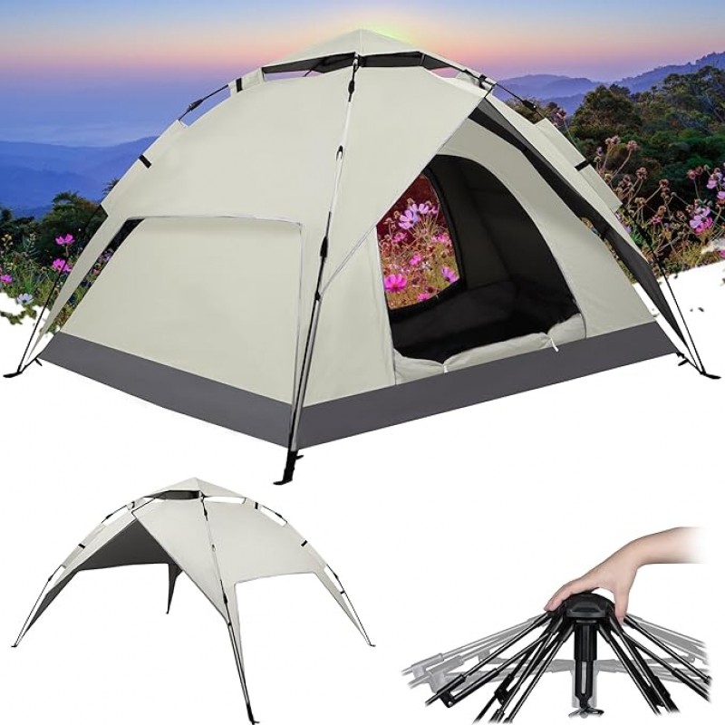Campingzelt Pop-Up-Zelt 2-3 Personen Wasser- und Winddichtes Campingzelt abnehmbarer Außenzeltplane  – 4