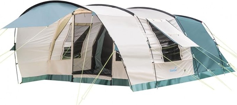 Tunnelzelt Camping | Campingzelt für 5 Personen Baldachin-Überdachung 5000 mm Wassersäule | Großes F