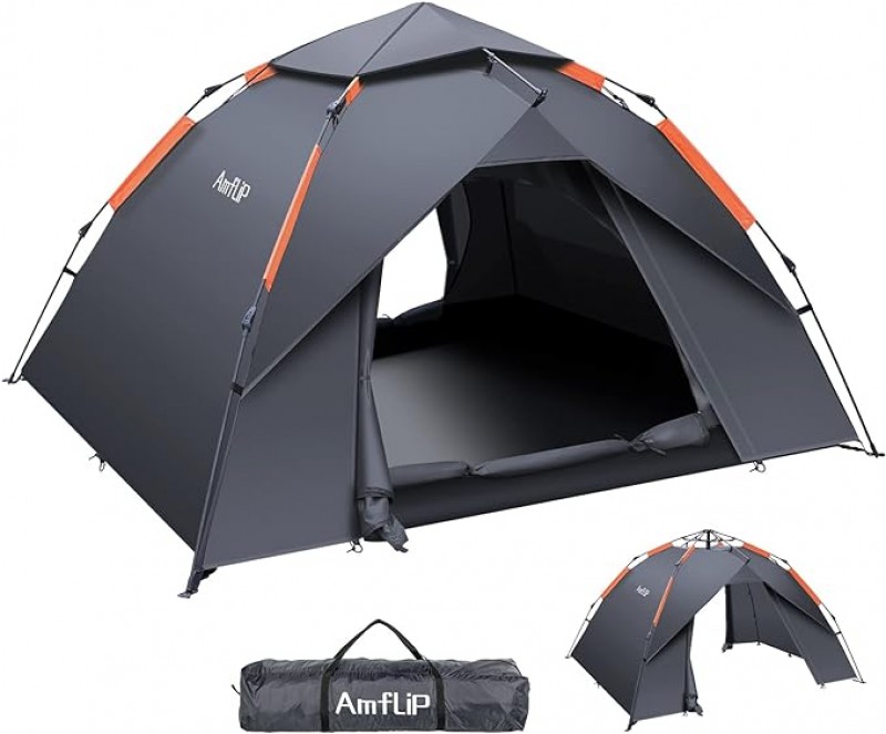 Campingzelt automatisches 2-3 Mann-Sofortzelt Pop-Up-Kuppelzelt 4 Jahreszeiten Wasser- & Winddichtes