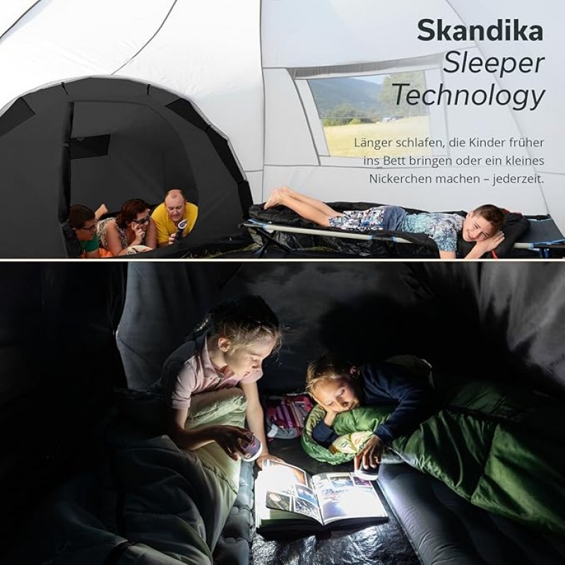 Kuppelzelt für 9-12 Personen | Campingzelt 3 Schlafkabinen 200 cm Stehhöhe 5000 mm Wassersäule Famil – Thumbnail 7
