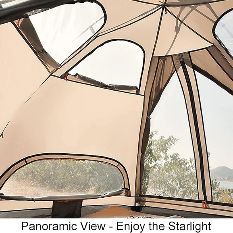 Pilzzelt Glamping-Zelt Campingzelt Jurte Glamping-Jurte 4 Jahreszeiten wasserdichtes 6-8 Personen lu – Thumbnail 6