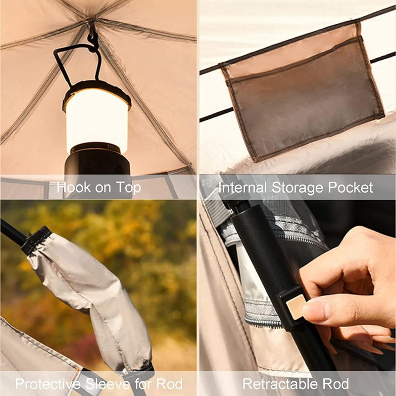 Pilzzelt Glamping-Zelt Campingzelt Jurte Glamping-Jurte 4 Jahreszeiten wasserdichtes 6-8 Personen lu – Thumbnail 7