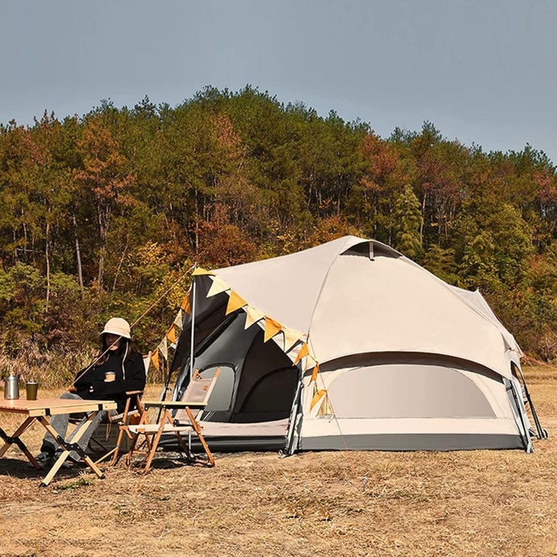 Pilzzelt Glamping-Zelt Campingzelt Jurte Glamping-Jurte 4 Jahreszeiten wasserdichtes 6-8 Personen lu – Thumbnail 8