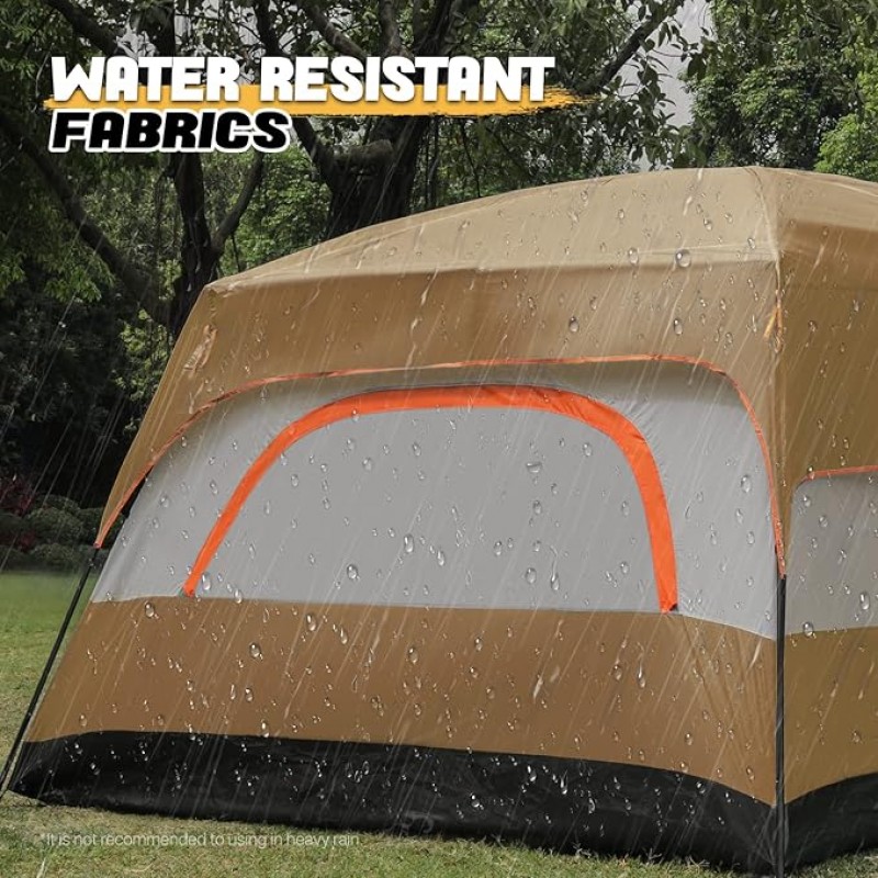 Riesenzelt Campingzelt für 5–8 Personen extragroß tragbar  wasserdicht winddicht 1 Wohnzimmer 2 Schl – Thumbnail 6
