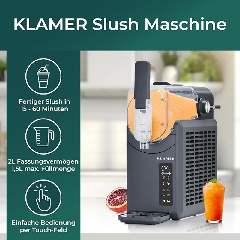 Slush Maschine privat mit 5 voreingestellten Programmen: Slushie Cocktail Milchshake Frappé Wein aut – 2