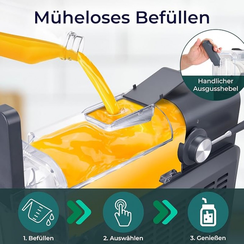 Slush Maschine privat mit 5 voreingestellten Programmen: Slushie Cocktail Milchshake Frappé Wein aut – 4