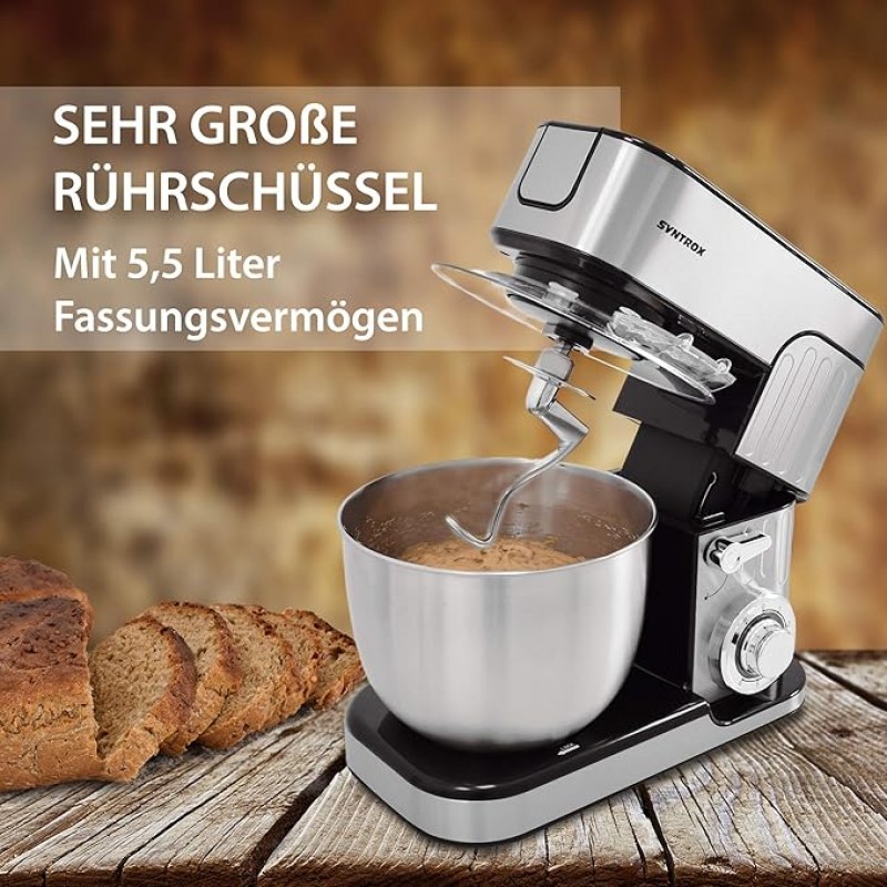Fleischwolf leistungsstarke Küchenmaschine 1300 Watt Knetmaschine Mixer zeitloses Design 5,5 Liter – 4