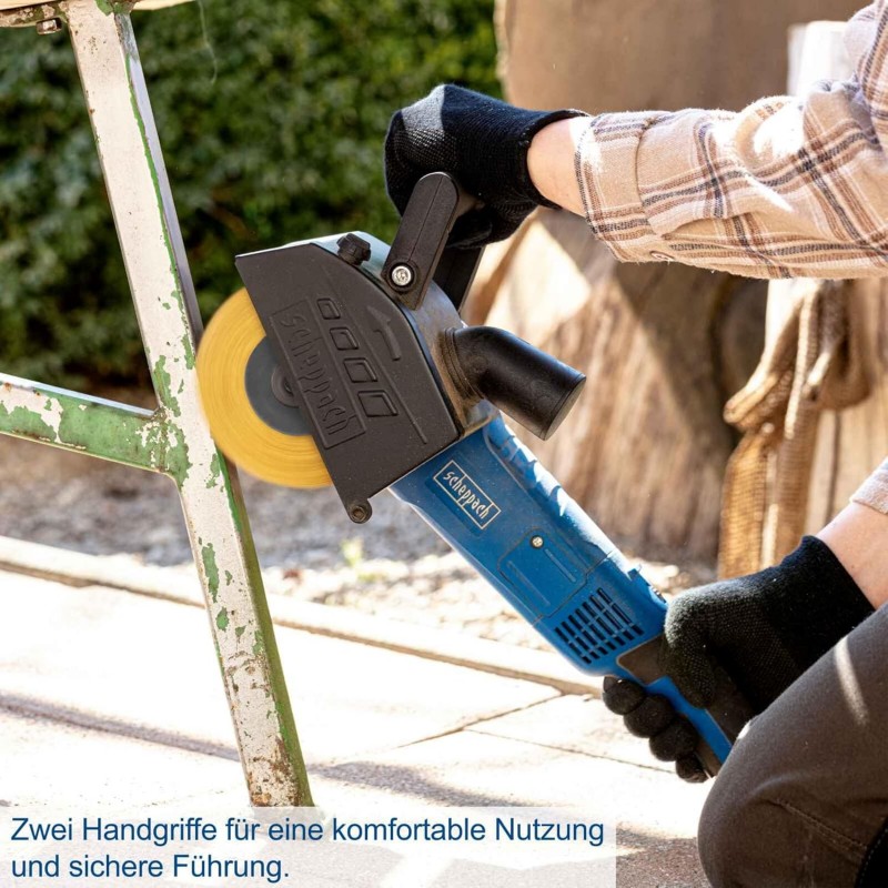Bürstenschleifer Satiniermaschine Schleifgerät mit Messingdrahtbürste Softstart 1300 Watt 100 mm Bür – Thumbnail 6