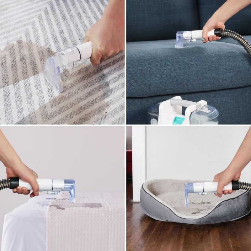 Staubsauger Nasssauger für Teppich Sofa Läufer Polster Treppe Auto 400 W 85 dB Weiß/Grau – Thumbnail 6