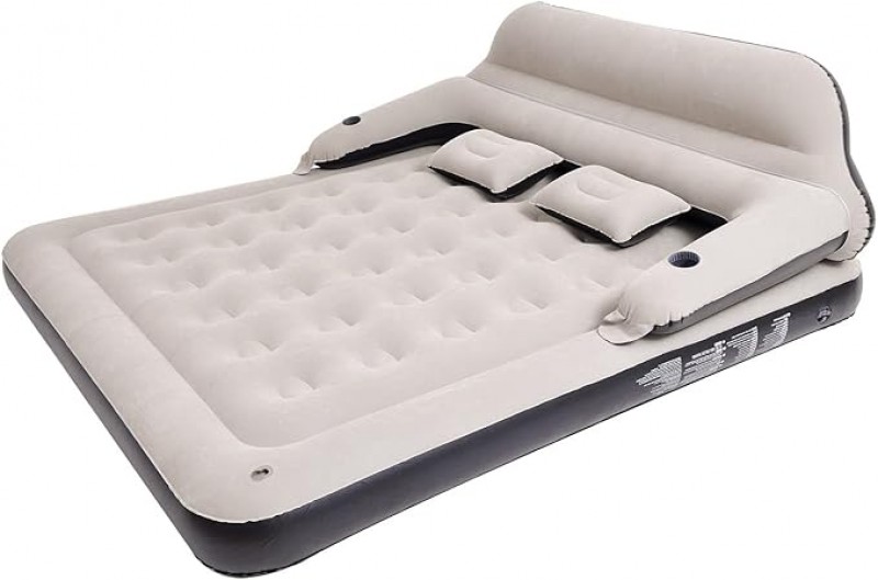 Doppelluftmatratze Luftmatratze Schlafsofa mit Kopfteil und Kissen aufblasbares Bett Übernachtung im – 2