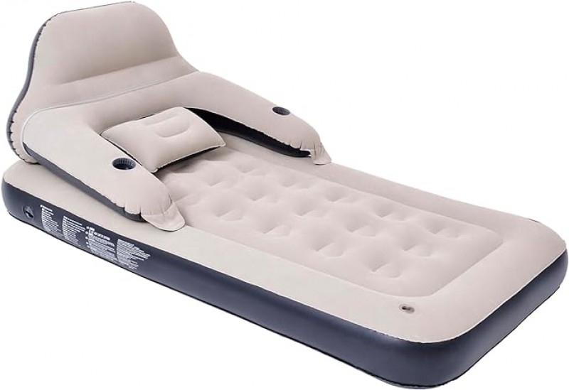 Luftmatratze Schlafsofa mit Kopfteil und Kissen aufblasbares Bett Übernachtung im Freien / Gästebett – 2