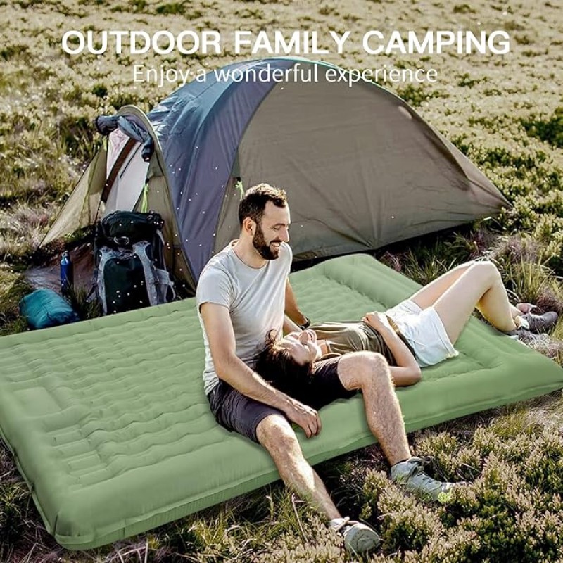 Camping Isomatte mit Fußpumpe 12 cm ultra dick aufblasbare Camping Matratze ultraleicht wasserdichte – 4