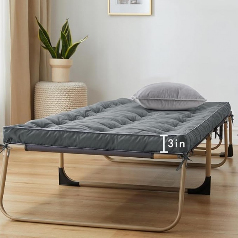 Campingmatratze 1900 x 750 mm Baumwollmatte für Feldbett gesteppte Isomatten für Camping aufrollbare – 3