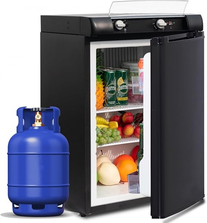 Campingkühlschrank Gas + 12 V + 230 V 3-Wege Kühlschrank 60 L Caravan Kühlschrank Minikühlschrank fü