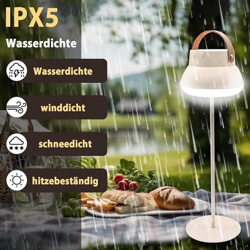LED Campinglampe Tischlampe Hängelampe 1000 Lumen 3 Farben 4000 mAh stufenlos dimmbar abnehmbar höhe – 5