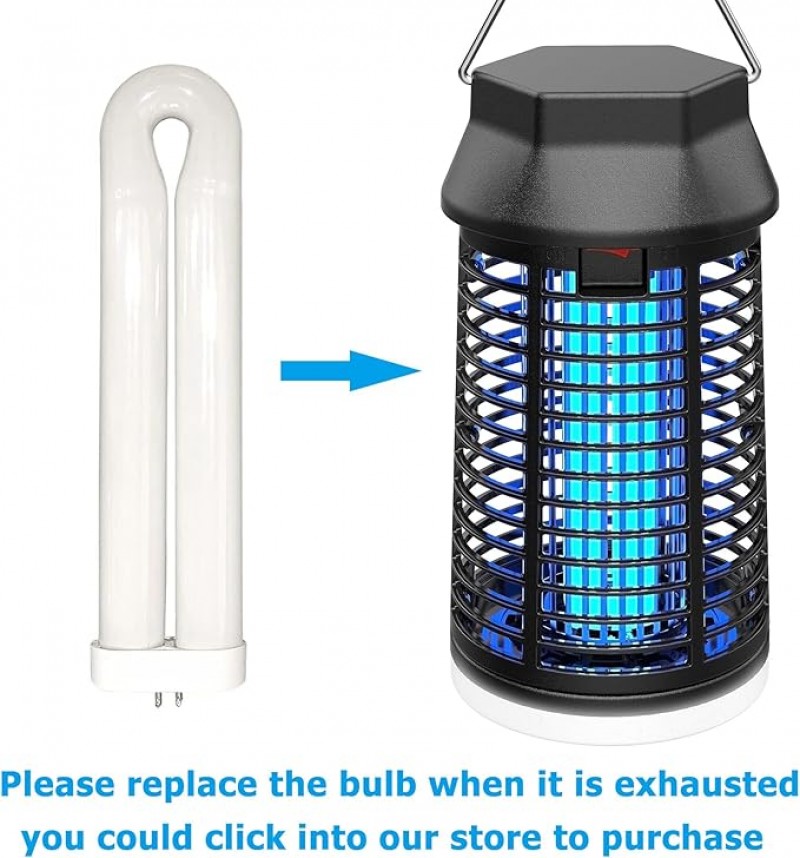 Elektrischer Insektenvernichter Fliegenfalle Mückenlampe mit LED-Licht wasserdicht elektrischer Mück – Thumbnail 6