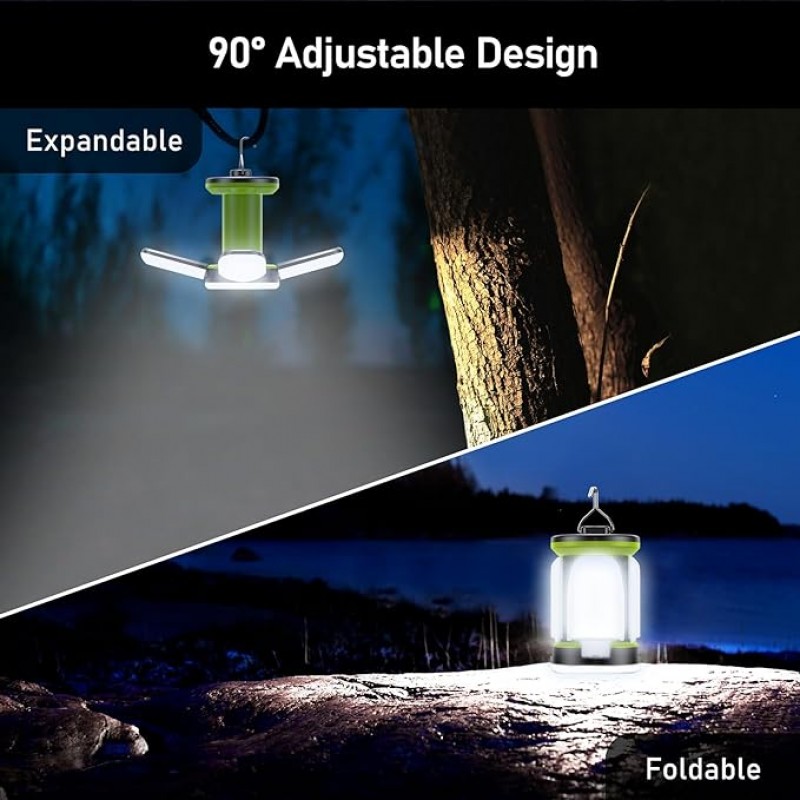 Nachtlampe LED Campinglampe Campinglaterne – 7 Leuchtmodi 60 LEDs superhell per USB wiederaufladbar  – 3
