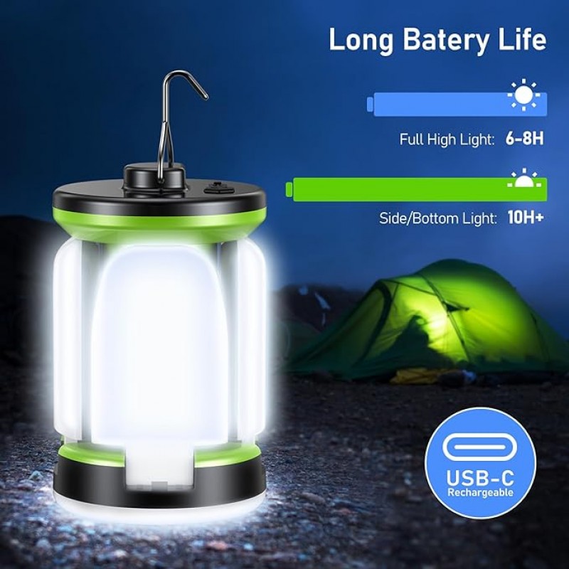 Nachtlampe LED Campinglampe Campinglaterne – 7 Leuchtmodi 60 LEDs superhell per USB wiederaufladbar  – 5
