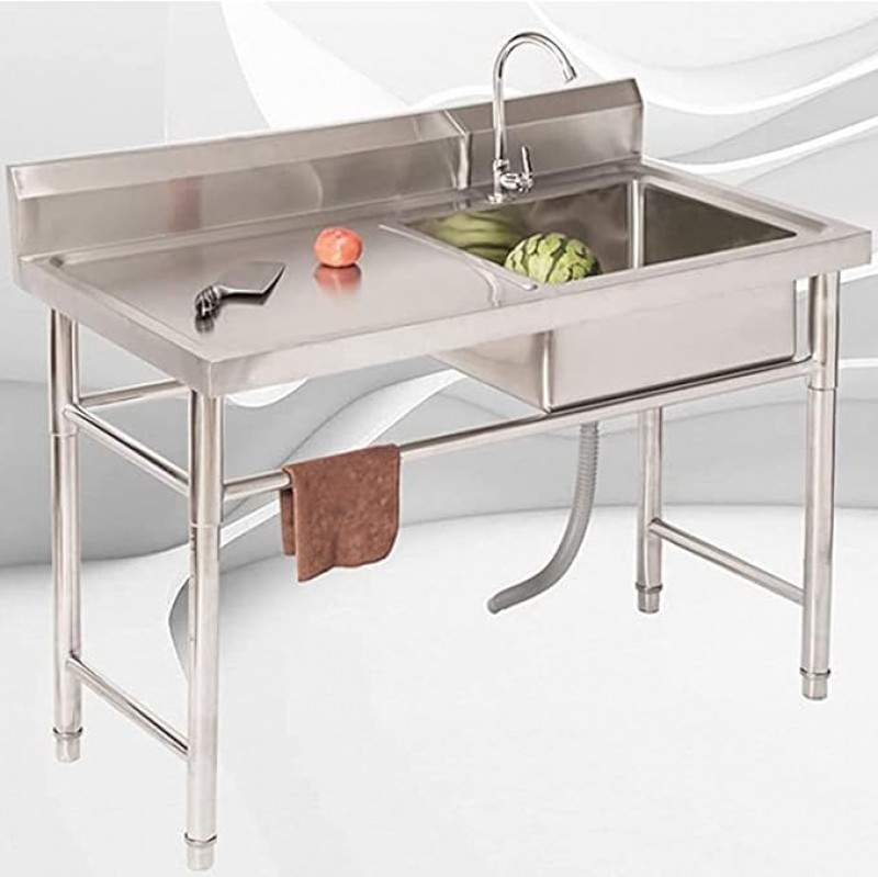 Outdoorspüle Edelstahl Camping Spüle Küchenspüle inkl. Armaturen 1 Becken mobile Spüle Gartenspüle S