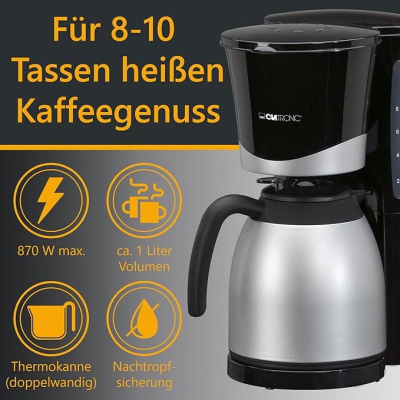 Camping Kaffeemaschine mit Thermoskanne | Kaffeevollautomat für 8-10 Tassen | Filterkaffee | Tropf-S – 2