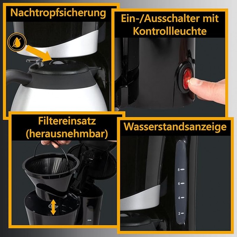 Camping Kaffeemaschine mit Thermoskanne | Kaffeevollautomat für 8-10 Tassen | Filterkaffee | Tropf-S – 4