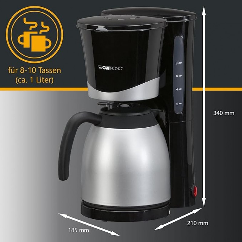 Camping Kaffeemaschine mit Thermoskanne | Kaffeevollautomat für 8-10 Tassen | Filterkaffee | Tropf-S – Thumbnail 6