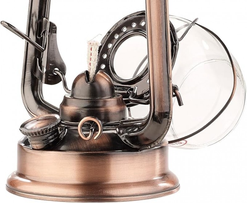 Öllampe 2er-Set nostalgische Petroleum-Sturmlaternen mit Glaskolben 24 cm Kerosinlampe Petroleum Öll – 5