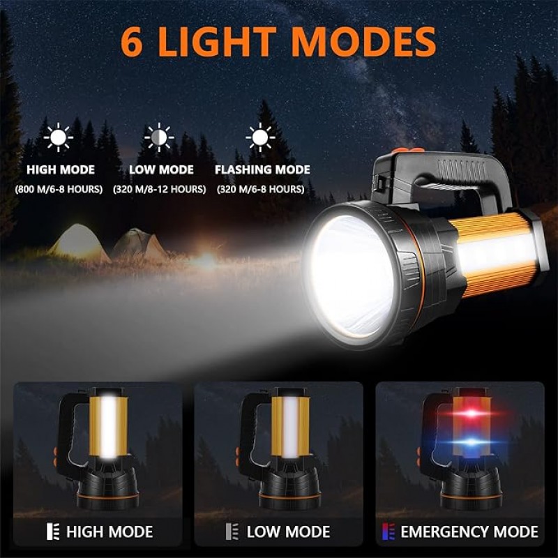 Handlampe Handscheinwerfer 7000 Lumens LED Taschenlampe wiederaufladbar super hell Strahler Camping  – 2