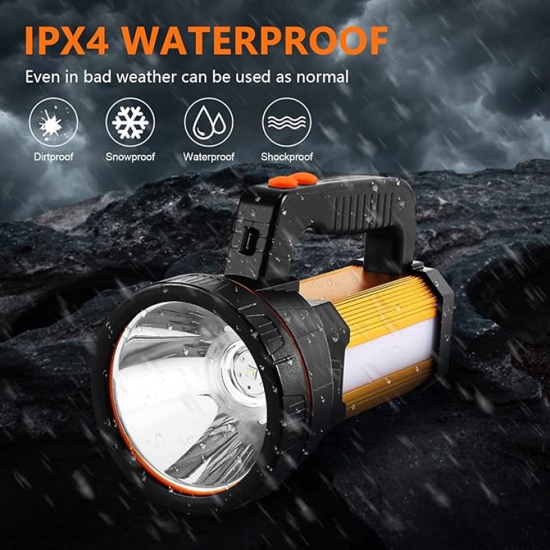 Handlampe Handscheinwerfer 7000 Lumens LED Taschenlampe wiederaufladbar super hell Strahler Camping  – 5