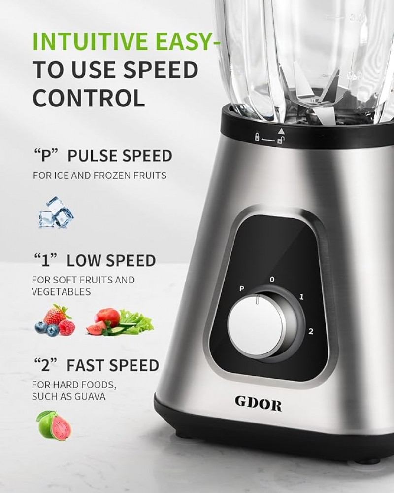 Küchenmixer Standmixer 2-1 Smoothie Maker Hochleistungsmixer 1200 W Mixer mit 1,5L Glaskrug und 650  – 3