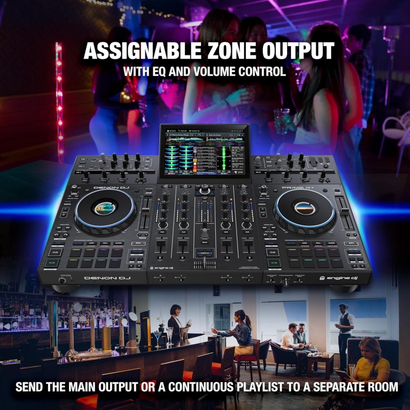 DJ Controller Prime 4+ Standalone-DJ-Controller mit Stem-Trennung auf 4 Decks WiFi-Streaming Drop-Sa – Thumbnail 6