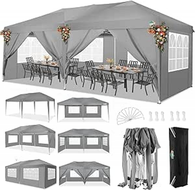 Faltpavillon 3 Stück Zelt Pavillon wasserdicht mit 18 Seitenwänden 12 davon mit Fenster 3 Stück a´3 