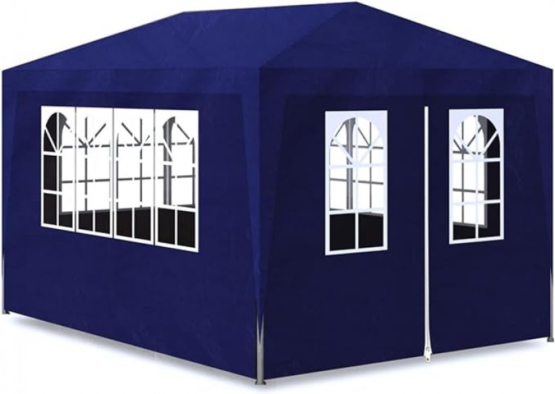 Faltpavillon Pavillon Zelt wasserdicht 4 Seitenwände 5 Fenster Türe 3 x 4 m (12 qm) – 2