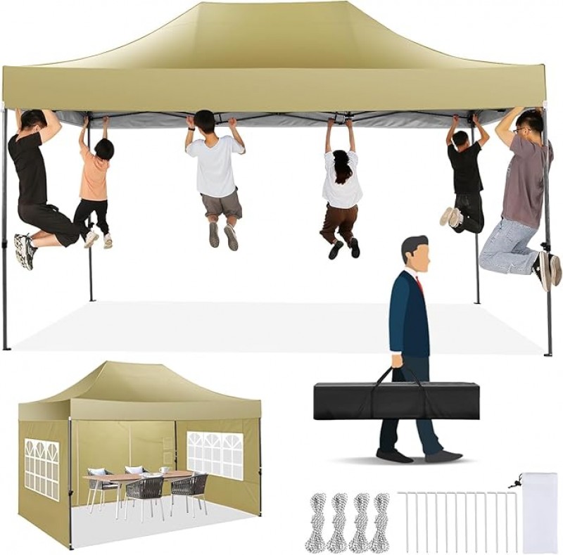 Verkaufszelt Faltpavillon Pavillon Zelt wasserdicht 4 Seitenwände 2 Fenster Türe 3 x 4,5 m (13,5 qm)