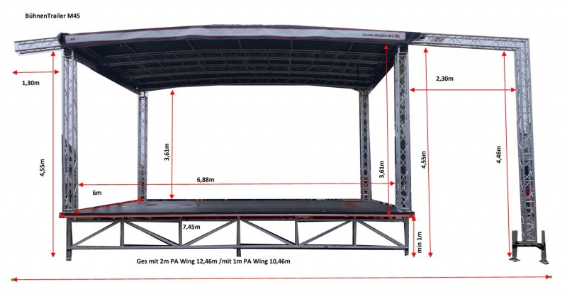 Bühne 45m² – Multistage für Stadtfest, Kundgebung, Präsentation, Roadshow, Events und Konzert – 4