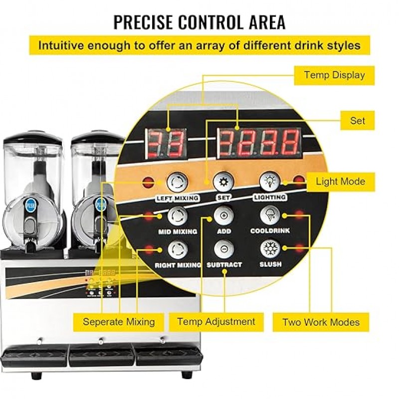 Slush Eis Maschine Speiseeis Wassereis 3 Geschmacksrichtungen 3 x 15 l Slusheismaschine – 3