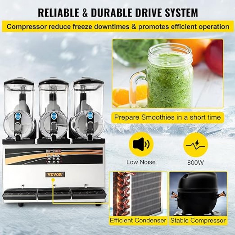 Slush Eis Maschine Speiseeis Wassereis 3 Geschmacksrichtungen 3 x 15 l Slusheismaschine – 4